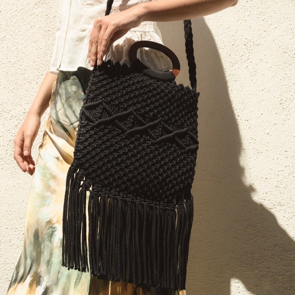 DANIELLE NICOLE Macramé Tote Bag